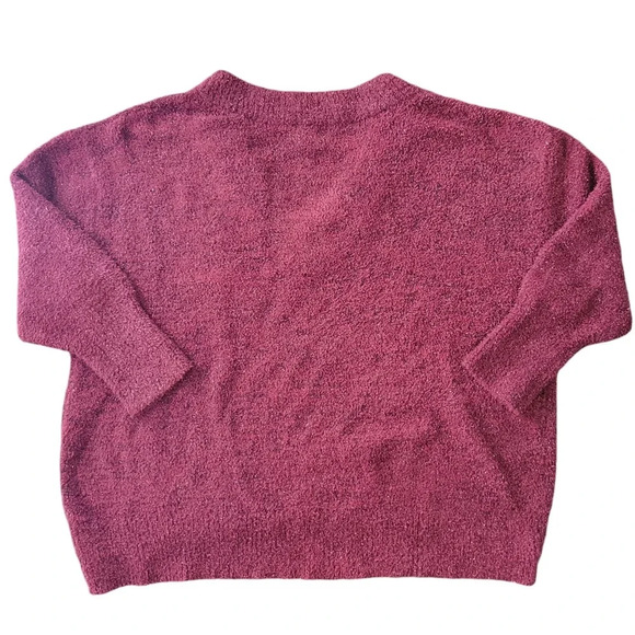Ava & Viv Deep Red/Maroon Metallic Shimmer V-neck Sweater Women 3X - Picture 2 of 6